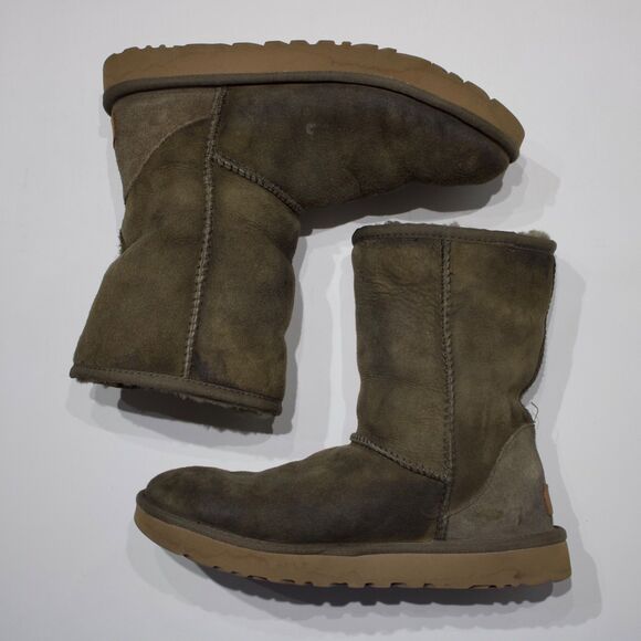 UGG Australia Classic Short II Shearling Winter Boot Bootie Brown Women's Size 8 - Picture 15 of 16